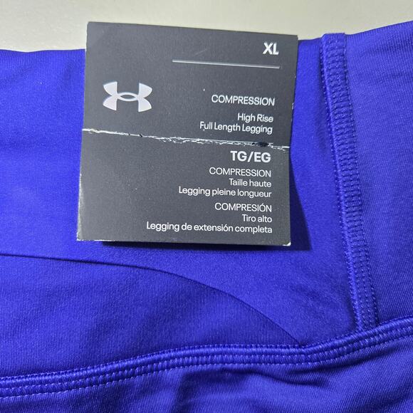 NWT Under Armour High Rise Compression Cold Weather‎ Leggings in Blue Size XL - Picture 4 of 4